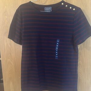Maroon/ Navy striped shirt m